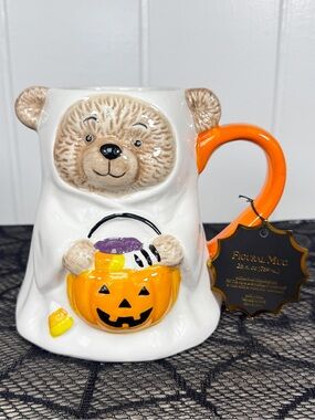 NEW Haunted Halloween Ghost Teddy Bear Halloween Mug